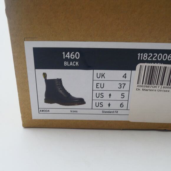 NEW Dr. Martens Men's 5 Women's 6 1460 Smooth Black Leather Boots Unisex Combat - Picture 10 of 10